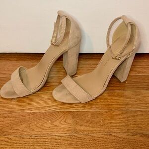 4 inch suede heeled sandals